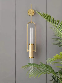 Applique murale Art Déco en verre transparent et métal doré - Style Nouveau | Marco Lucetti