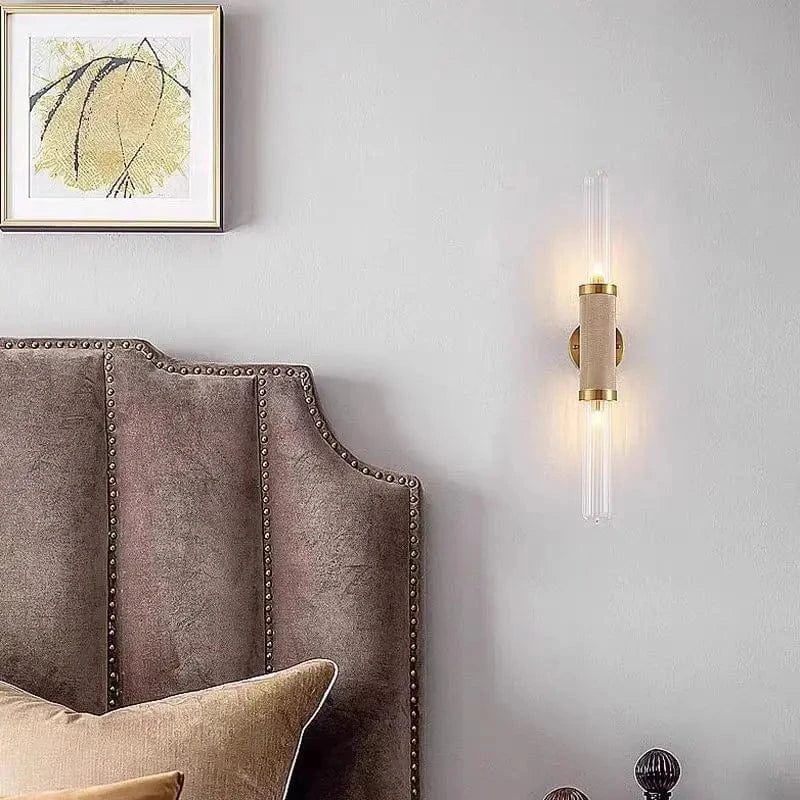 Applique murale Art Déco en verre transparent et métal doré - Style Nouveau | Marco Lucetti