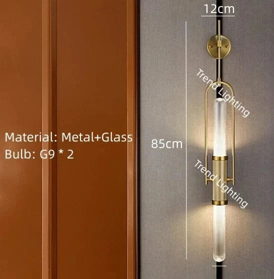 Applique murale Art Déco en verre transparent et métal doré - Style Nouveau | Marco Lucetti Modèle A / Lumière blanche