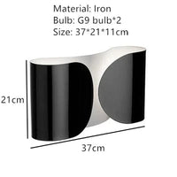 Applique murale Art Déco G4 en métal - Design raffiné | Marco Lucetti Grand-Noir / Blanc chaud (2700-3500K)