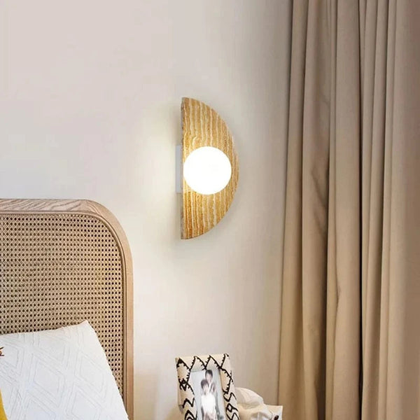 Applique murale artistique en pierre naturelle avec demi-cercle en verre - Édition Luxe | Marco Lucetti