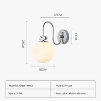 Applique murale Bauhaus Bowknot en verre LED - Chrome Blanc