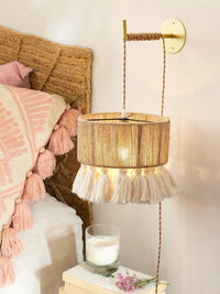 Applique murale bohème rétro en chanvre avec gland | Marco Lucetti