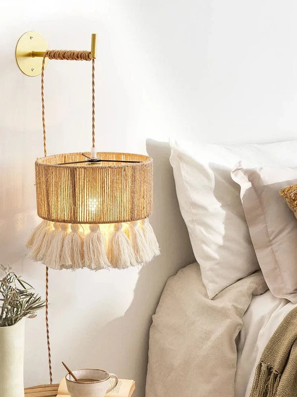 Applique murale bohème rétro en chanvre avec gland | Marco Lucetti