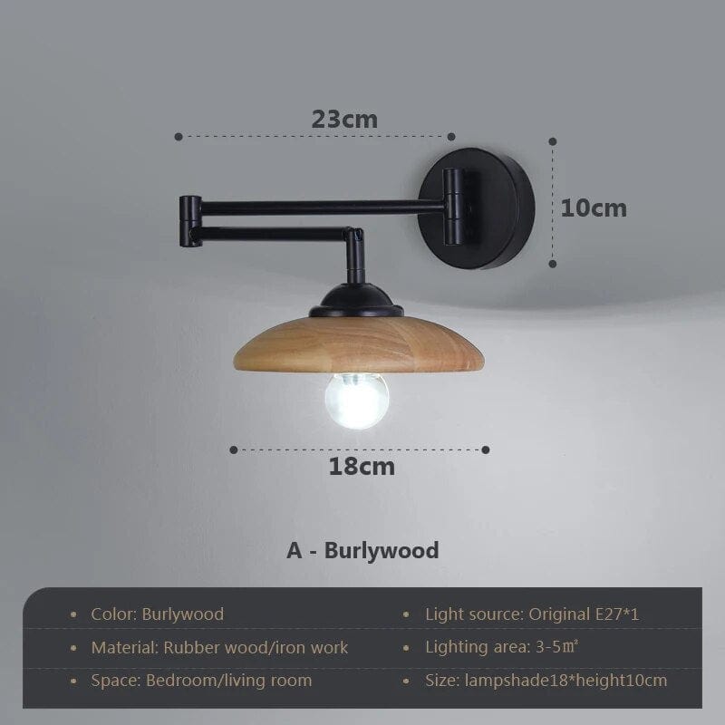 Applique murale bois design ajustable considérée minimaliste | Marco Lucetti A / Ampoule 5W