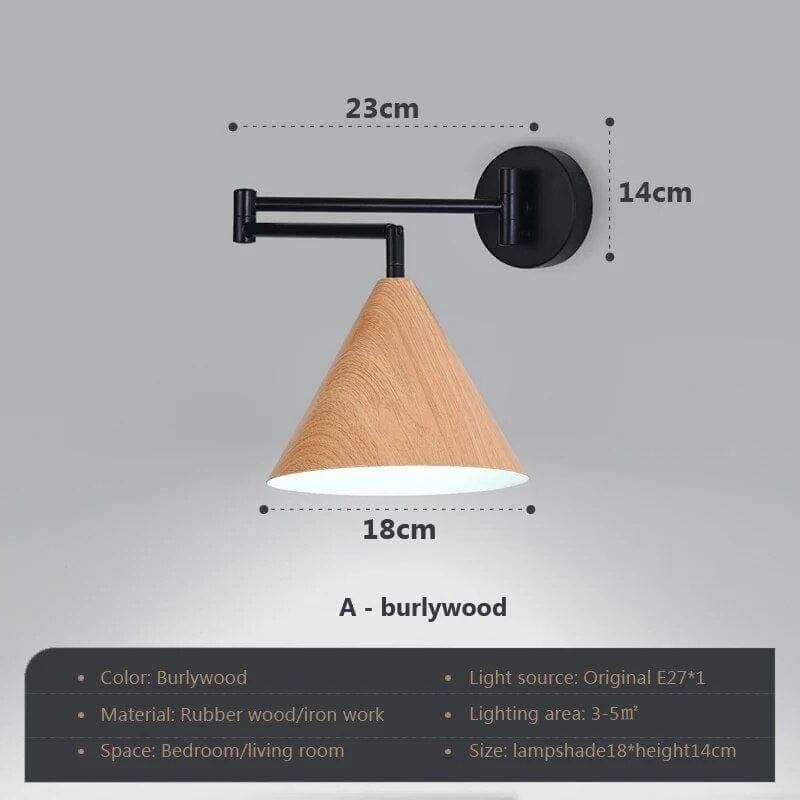 Applique murale bois design ajustable considérée minimaliste | Marco Lucetti C / Ampoule 5W