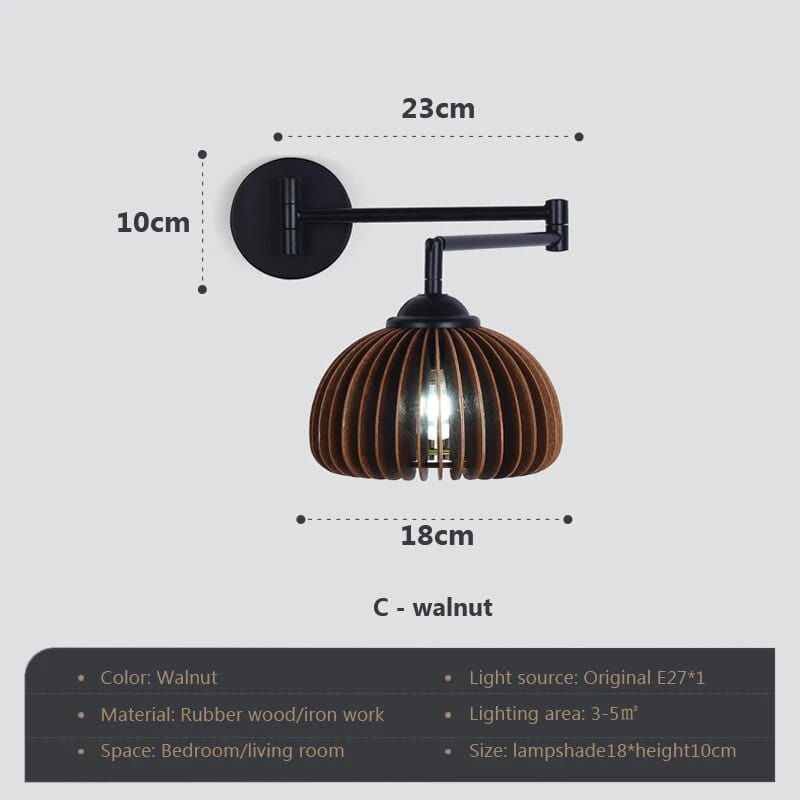 Applique murale bois design ajustable considérée minimaliste | Marco Lucetti F / Ampoule 5W