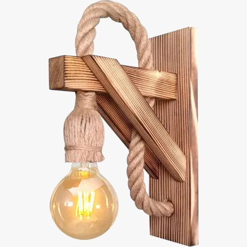 Applique murale bois rustique - Luminosité naturelle et chaleureuse