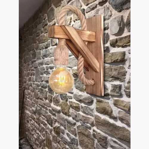 Applique murale bois rustique - Luminosité naturelle et chaleureuse