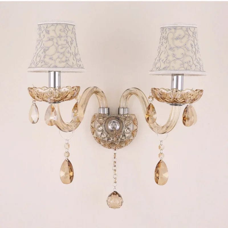 Applique murale Bougie Cristal Cognac - Style européen | Marco Lucetti