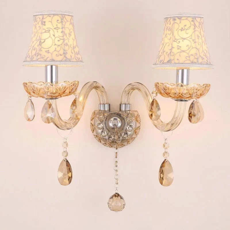 Applique murale Bougie Cristal Cognac - Style européen | Marco Lucetti