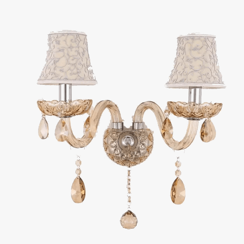 Applique murale Bougie Cristal Cognac - Style européen | Marco Lucetti