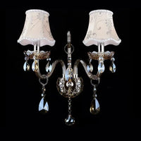 Applique murale Bougie Cristal Cognac - Style européen | Marco Lucetti Avec couvercle (Wave Lot / Lamelle murale à une tête