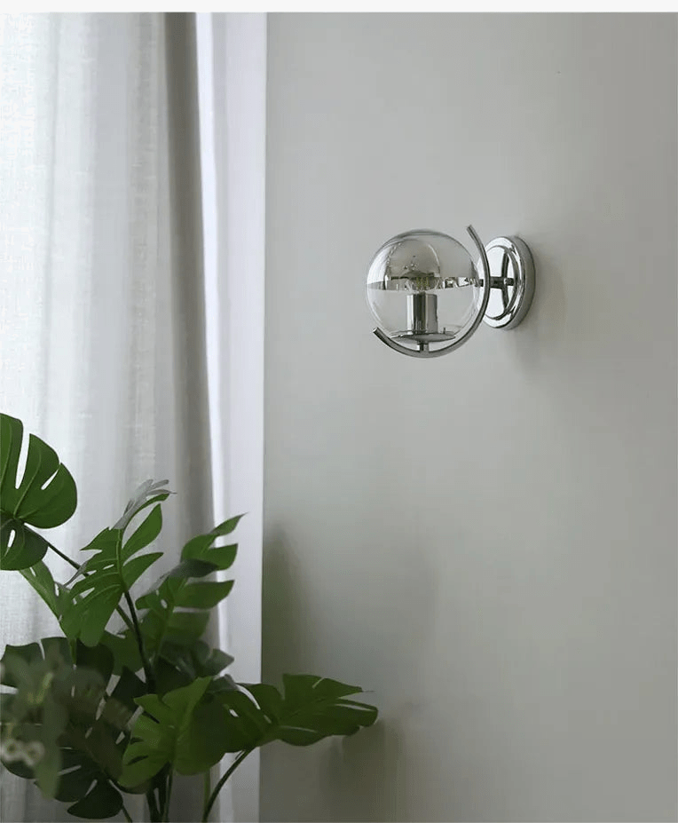 Applique murale Boule d'Espace Argentée, Style Élégant et Moderne | Marco Lucetti Chrome