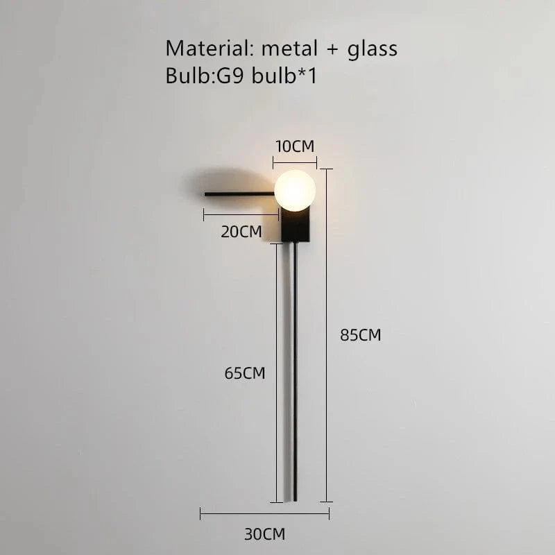 Applique murale Boule de Créativité Moderne - Abat-jour en Verreillage Artistique | Marco Lucetti Grand verre 10cm / Blanc froid (5 500-7 000 K).