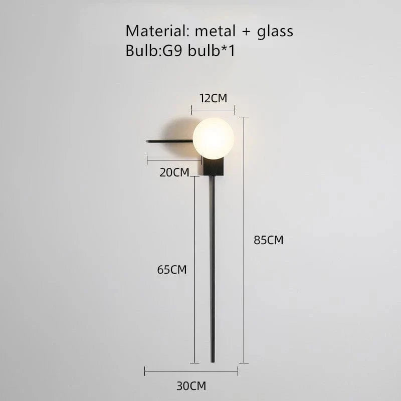 Applique murale Boule de Créativité Moderne - Abat-jour en Verreillage Artistique | Marco Lucetti Grand verre 12cm / Blanc froid (5 500-7 000 K).