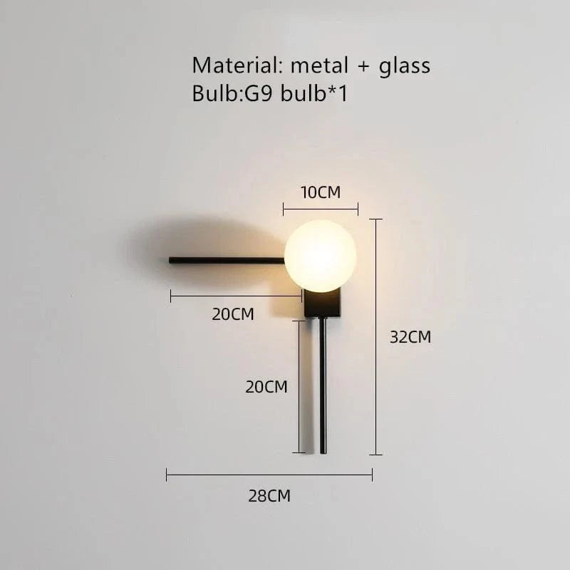 Applique murale Boule de Créativité Moderne - Abat-jour en Verreillage Artistique | Marco Lucetti Petit verre 10cm / Blanc froid (5 500-7 000 K).