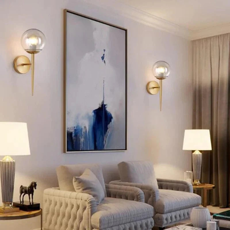 Applique murale boule de LED nordique - Lumières de verre pour escaliers et chambres | Marco Lucetti