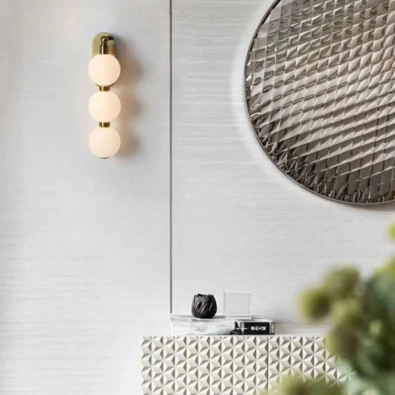 Applique murale boule en acrylique avec gradation variable - Métal doré  | Marco Lucetti 3 modifiable