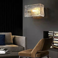 Applique murale carrée en verre aqua Wave pour une décoration moderne. | Marco Lucetti