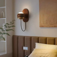 Applique murale chinoise en noyer noir avec boule lumineuse - Collection Luxe en Bois Massif | Marco Lucetti