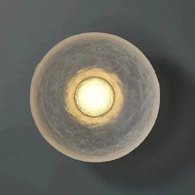 Applique murale circulaire postmoderne en résine transparente pour salon, chambre, hôtel, villa, fond mur, ou couloir | Marco Lucetti