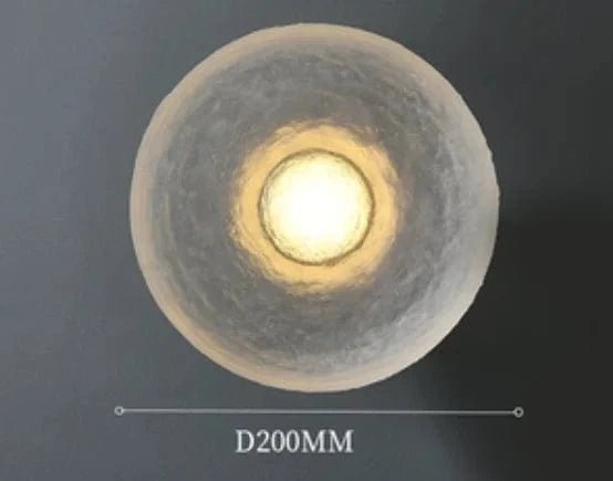 Applique murale circulaire postmoderne en résine transparente pour salon, chambre, hôtel, villa, fond mur, ou couloir | Marco Lucetti D20CM