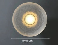 Applique murale circulaire postmoderne en résine transparente pour salon, chambre, hôtel, villa, fond mur, ou couloir | Marco Lucetti D20CM