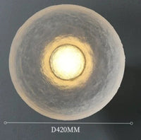 Applique murale circulaire postmoderne en résine transparente pour salon, chambre, hôtel, villa, fond mur, ou couloir | Marco Lucetti D42CM