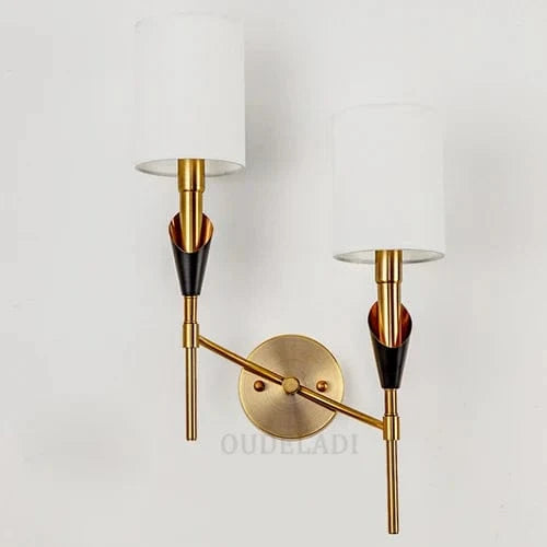 Applique murale contemporaine avec abat-jour en tissu | Marco Lucetti Doubles têtes à gauche