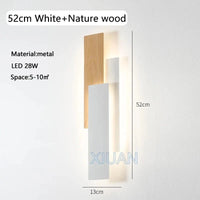 Applique murale contemporaine en bois naturel | Marco Lucetti 52 cm Blanc / 3 températures de couleur
