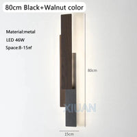 Applique murale contemporaine en bois naturel | Marco Lucetti 80 cm Noir / 3 températures de couleur