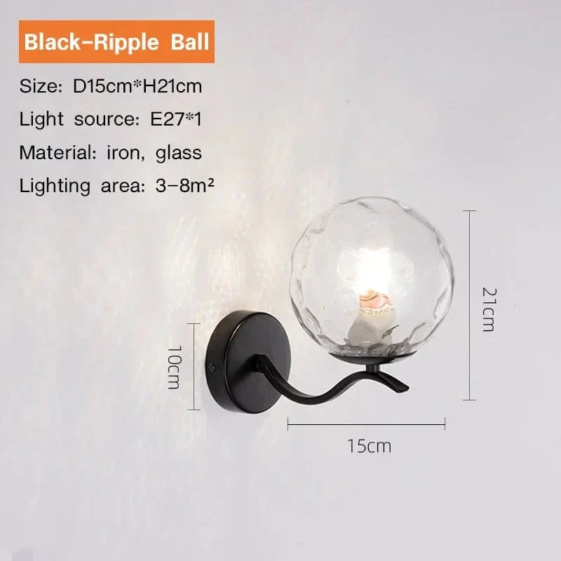 Applique murale contemporaine en métal et verre | Marco Lucetti Noir-B / Blanc chaud