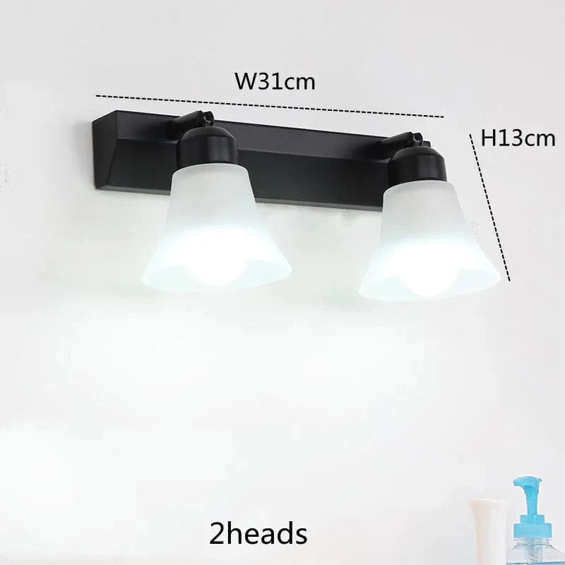 Applique Murale Cosmétique Miroir LED Européenne, Parfait pour le Maquillage - Vanity Chrome | Marco Lucetti 2 têtes Noir / Ne pas inclure les ampoules