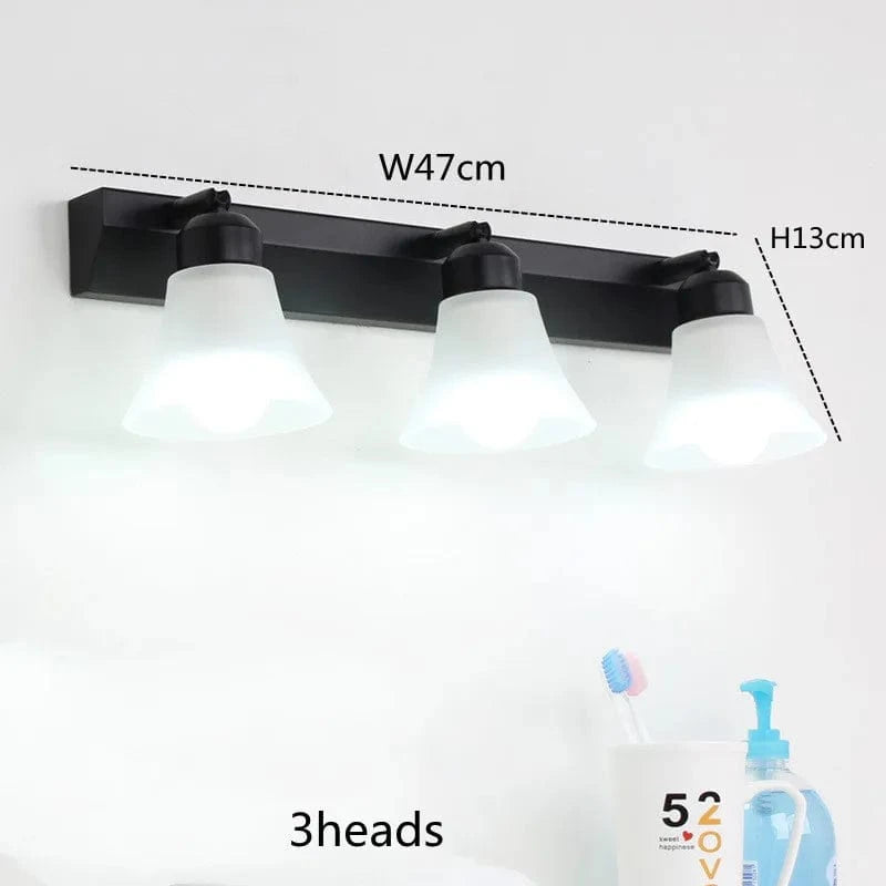 Applique Murale Cosmétique Miroir LED Européenne, Parfait pour le Maquillage - Vanity Chrome | Marco Lucetti 3 têtes Noir / Blanc froid (5 500-7 000 K).