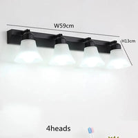 Applique Murale Cosmétique Miroir LED Européenne, Parfait pour le Maquillage - Vanity Chrome | Marco Lucetti 4 têtes Noir / Blanc chaud (2700-3500K)
