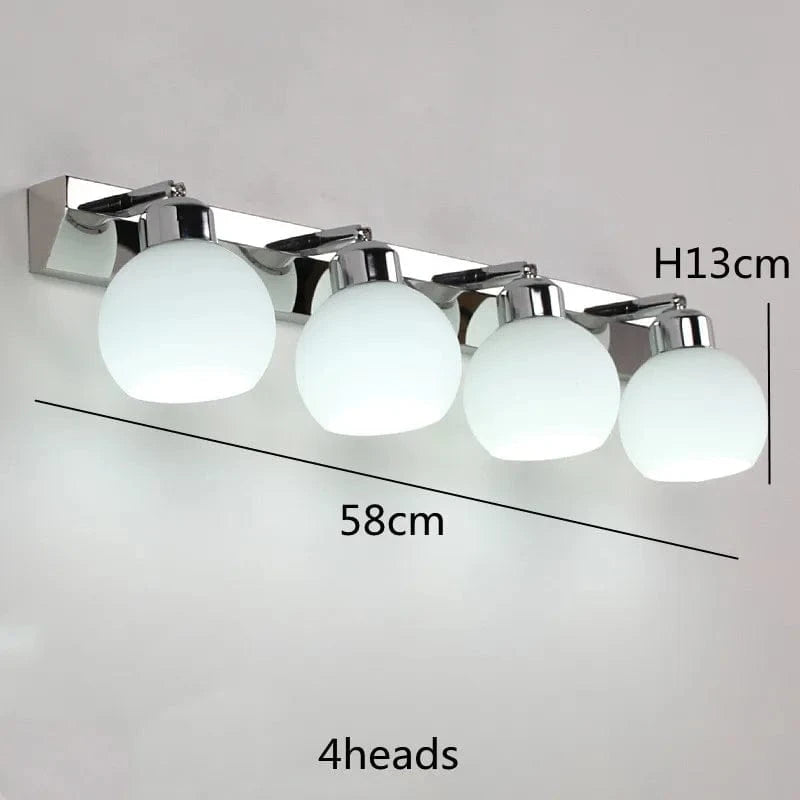 Applique Murale Cosmétique Miroir LED Européenne, Parfait pour le Maquillage - Vanity Chrome | Marco Lucetti 4têtes / Blanc chaud (2700-3500K)