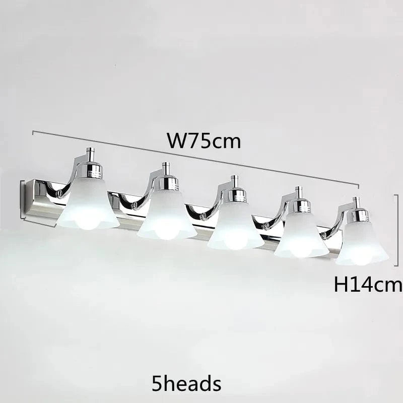 Applique Murale Cosmétique Miroir LED Européenne, Parfait pour le Maquillage - Vanity Chrome | Marco Lucetti 5 têtes Chrome / Ne pas inclure les ampoules