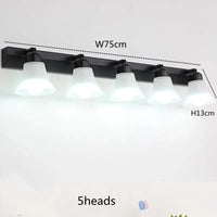 Applique Murale Cosmétique Miroir LED Européenne, Parfait pour le Maquillage - Vanity Chrome | Marco Lucetti 5 têtes Noir / Blanc froid (5 500-7 000 K).