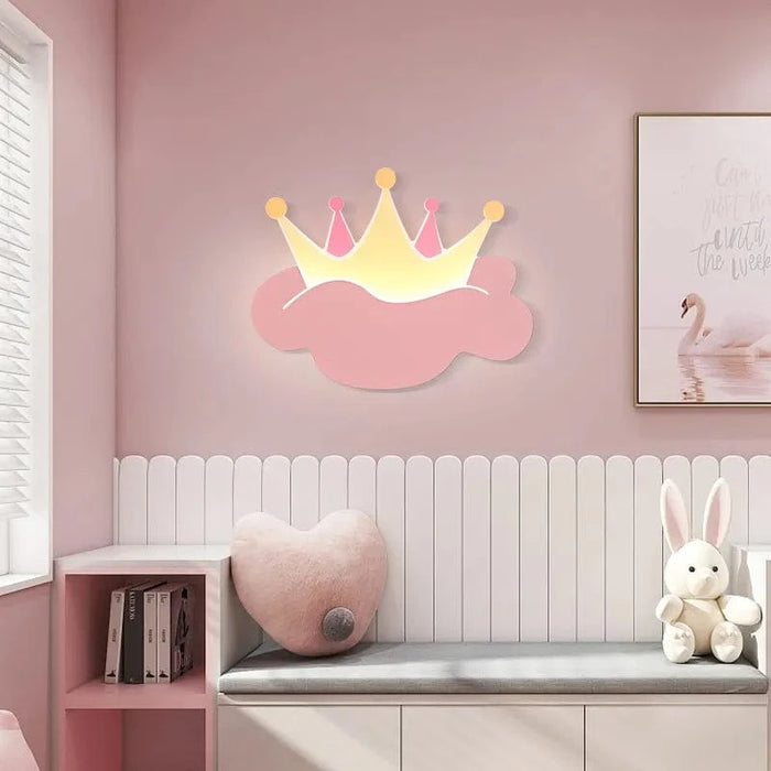 Applique murale couronne rose avec télécommande - Déco Royale | Marco Lucetti