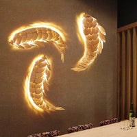 Applique Murale Créatif Style Chinois en Bois Poisson Brillante LED 12W - Pour Salon, Chevet, Escalier | Marco Lucetti