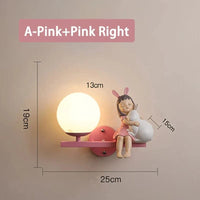 Applique murale créative pour enfants filles - Thème dessin animé. | Marco Lucetti Ae droite rose