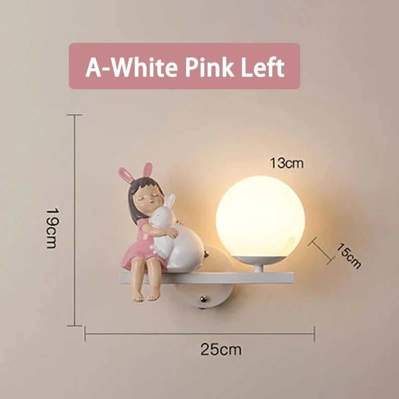 Applique murale créative pour enfants filles - Thème dessin animé. | Marco Lucetti Ae gauche blanche