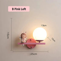 Applique murale créative pour enfants filles - Thème dessin animé. | Marco Lucetti B Rose gauche