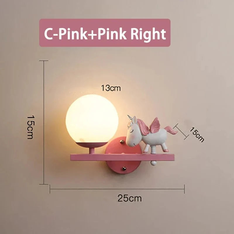 Applique murale créative pour enfants filles - Thème dessin animé. | Marco Lucetti C Rose rose Droite