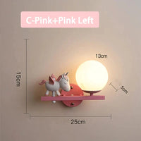 Applique murale créative pour enfants filles - Thème dessin animé. | Marco Lucetti C Rose rose gauche