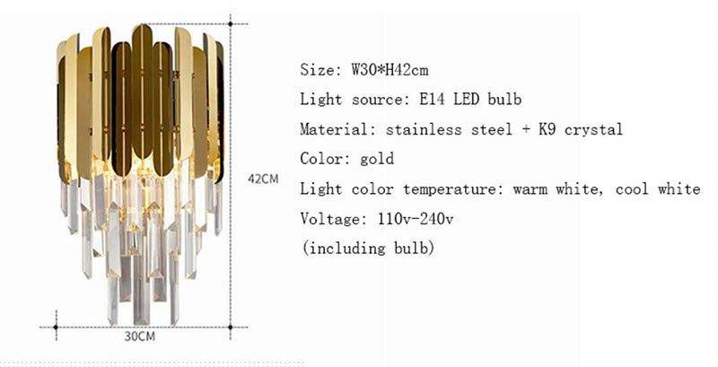 Applique Murale Cristal Doré | Marco Lucetti