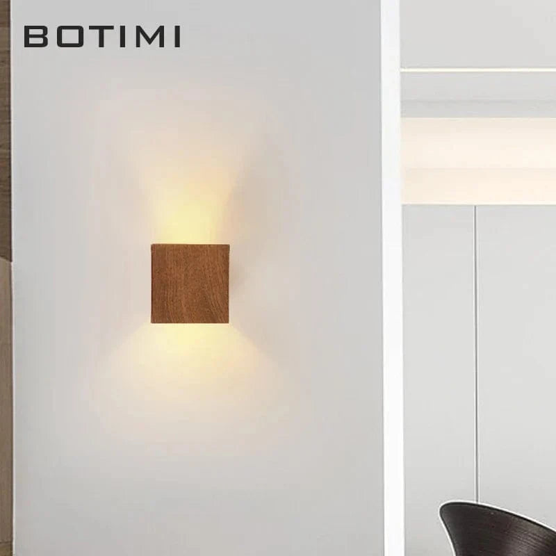 Applique murale Cube LED en bois et métal | Marco Lucetti