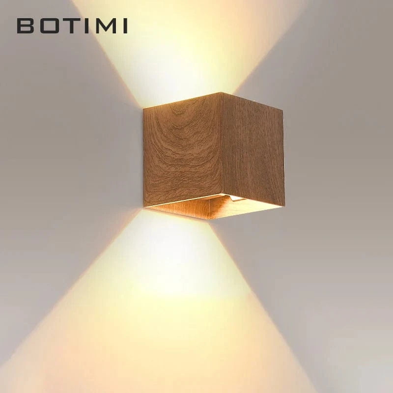 Applique murale Cube LED en bois et métal | Marco Lucetti