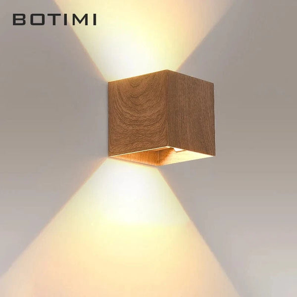 Applique murale Cube LED en bois et métal | Marco Lucetti